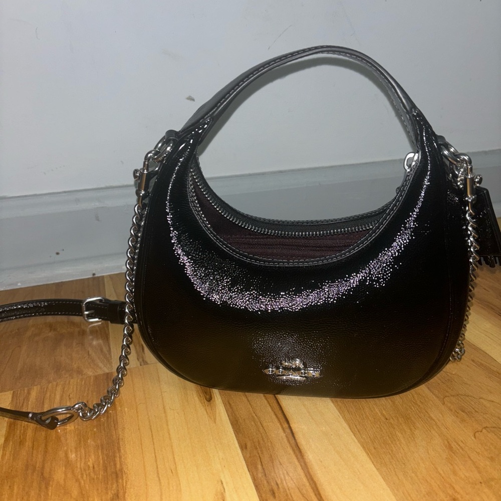 Coach Shimmering Black Shoulder Bag
